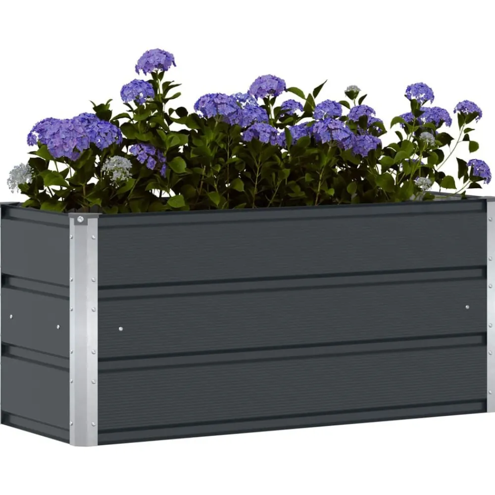 Pelouses & Jardins-vidaXL Jardinière 100 x 40 x 45 cm Acier Anthracite