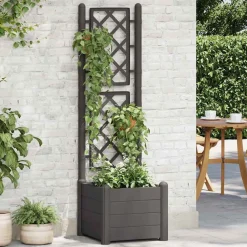 vidaXL Jardinière avec treillis 43x43x142 cm PP