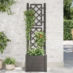 vidaXL Jardinière avec treillis 43x43x142 cm PP