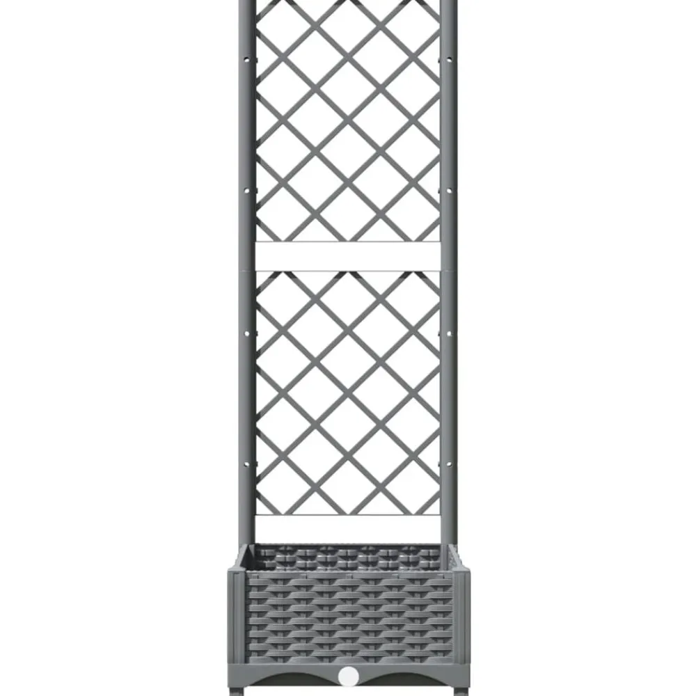 Pelouses & Jardins-vidaXL Jardinière avec treillis 40x40x121,5 cm PP Gris clair