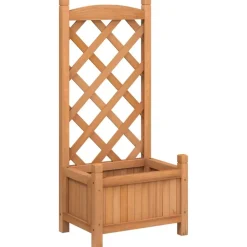 vidaXL Jardinière avec treillis bois massif de sapin
