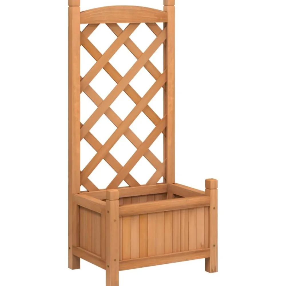 vidaXL Jardinière avec treillis bois massif de sapin