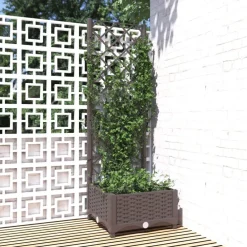 vidaXL Jardinière avec treillis 40x40x121,5 cm PP