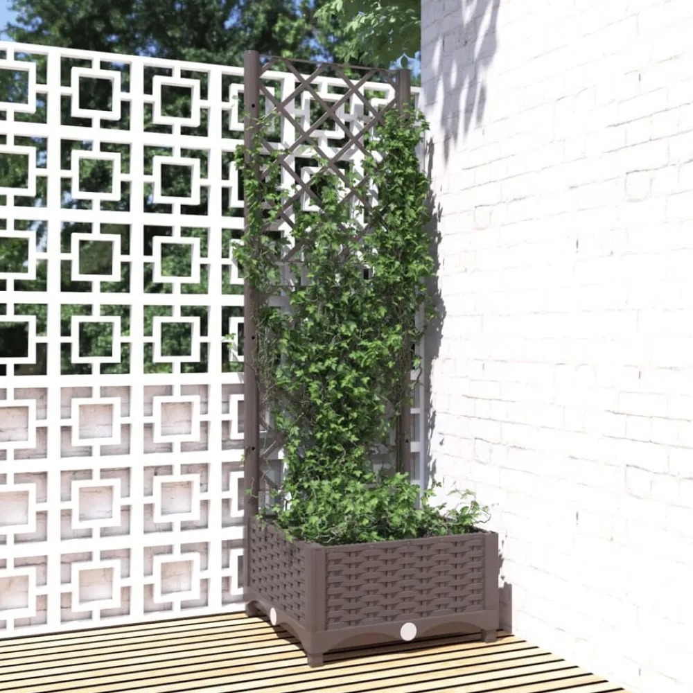 vidaXL Jardinière avec treillis 40x40x121,5 cm PP