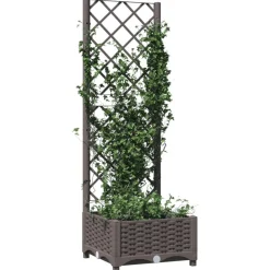 vidaXL Jardinière avec treillis 40x40x121,5 cm PP