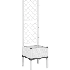 vidaXL Jardinière avec treillis 40x40x142 cm PP