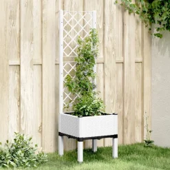 vidaXL Jardinière avec treillis 40x40x142 cm PP