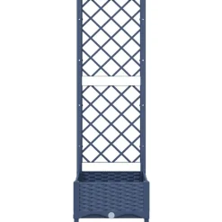 Pelouses & Jardins-vidaXL Jardinière avec treillis Bleu Gris 40x40x121,5 cm PP Gris bleu