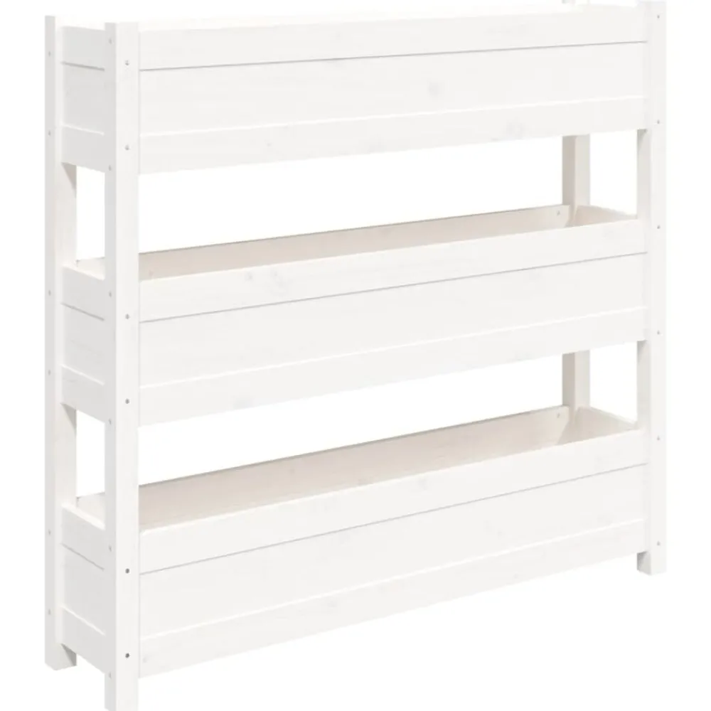 Pelouses & Jardins-vidaXL Jardinière 112x25x104,5 cm Bois massif de pin Blanc