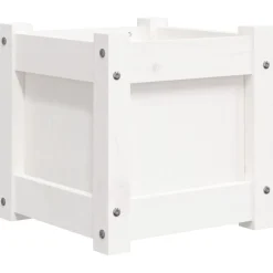 Pelouses & Jardins-vidaXL Jardinière blanc 31x31x31 cm bois de pin massif Pin blanc