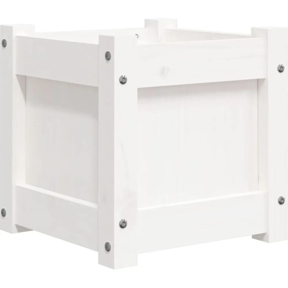 Pelouses & Jardins-vidaXL Jardinière blanc 31x31x31 cm bois de pin massif Pin blanc