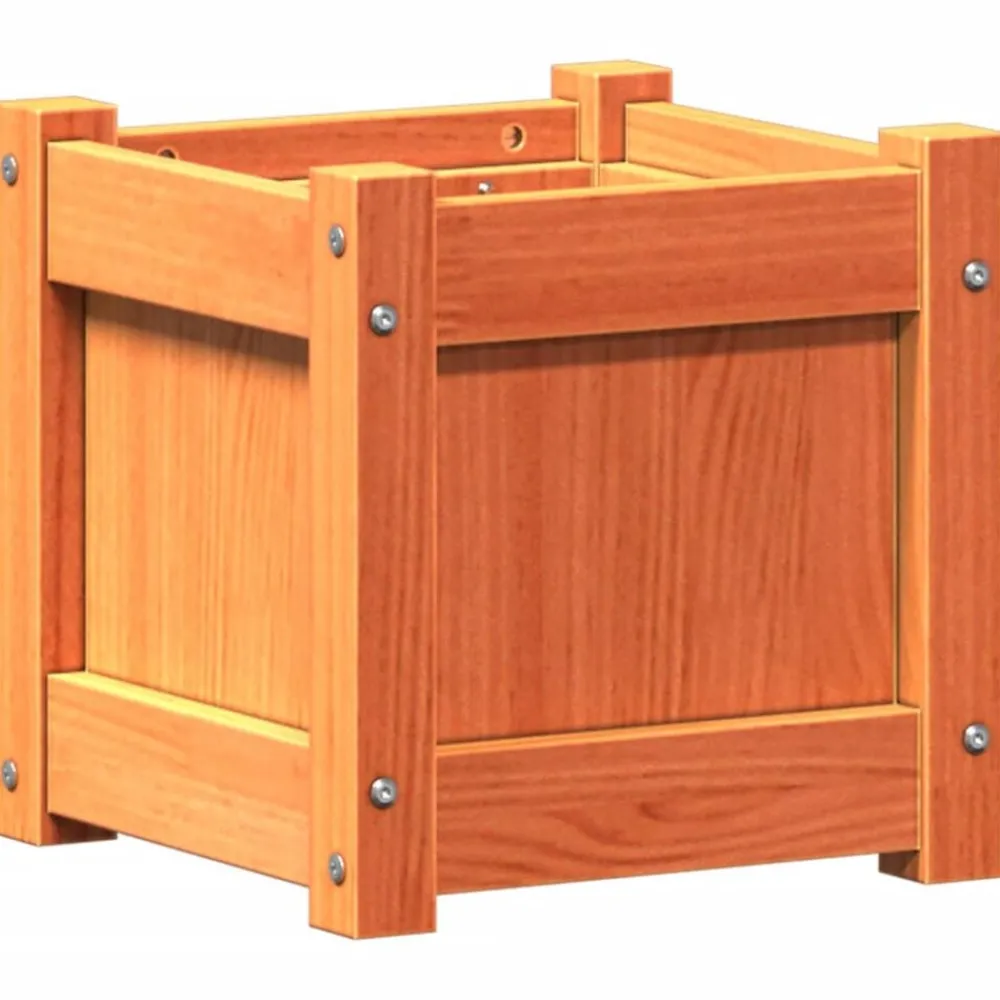 Pelouses & Jardins-vidaXL Jardinière cire marron 31x31x31 cm bois de pin massif Bois de pin brun