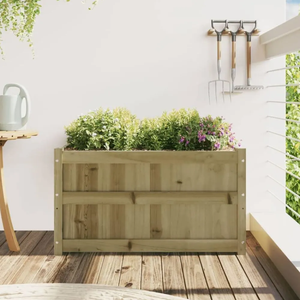 Pelouses & Jardins-vidaXL Jardinière d'extérieur 90x50x50 cm bois de pin imprégné Naturel impregné