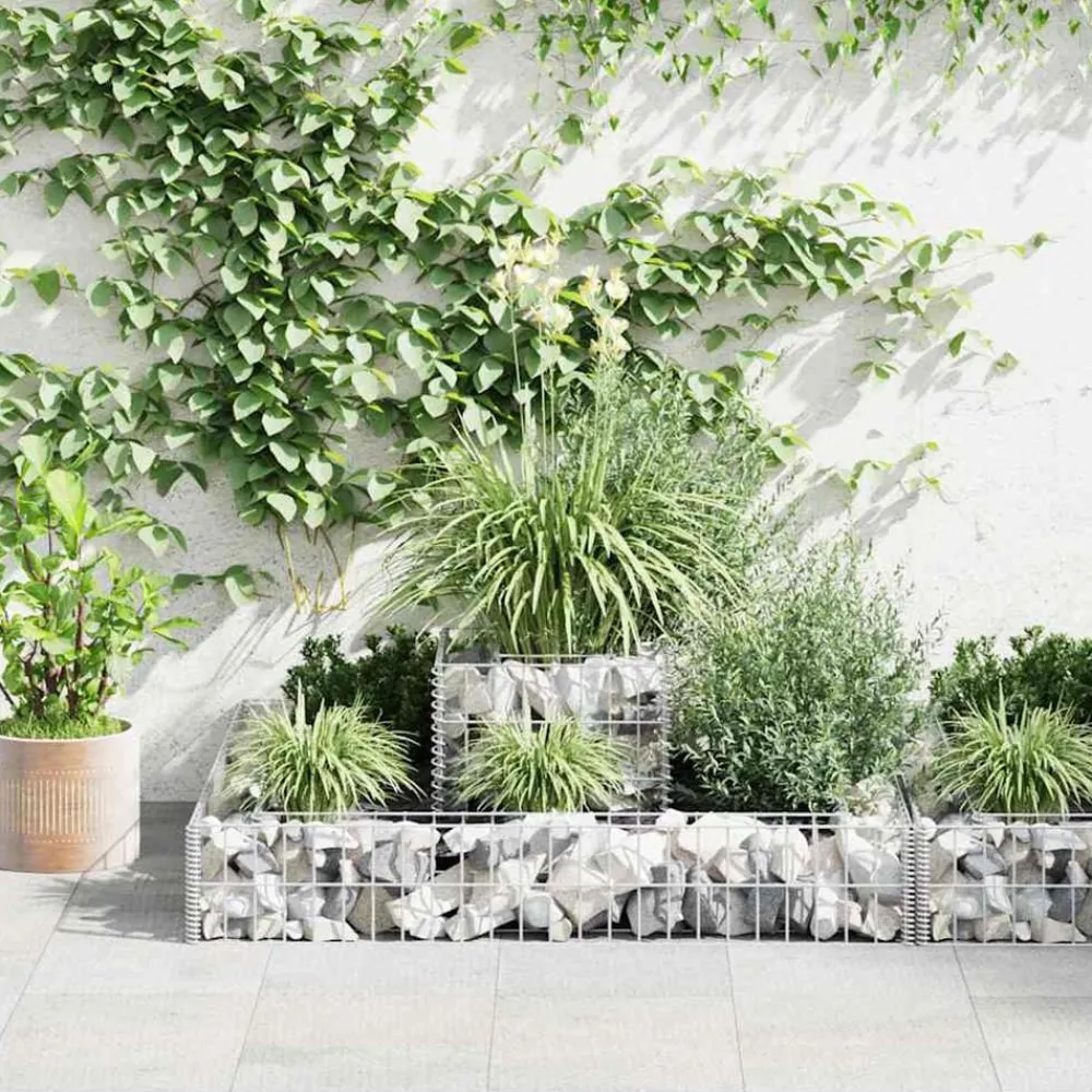 Clôtures & Barrières-vidaXL Jardinière en gabion Acier galvanisé 120x120x20 cm