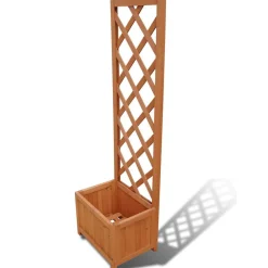 Pelouses & Jardins-vidaXL Jardinière en treillis 40 x 30 x 135 cm Marron