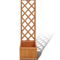 Pelouses & Jardins-vidaXL Jardinière en treillis 40 x 30 x 135 cm Marron