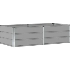 Pelouses & Jardins-vidaXL Jardinière 160 x 80 x 45 cm Acier Gris clair