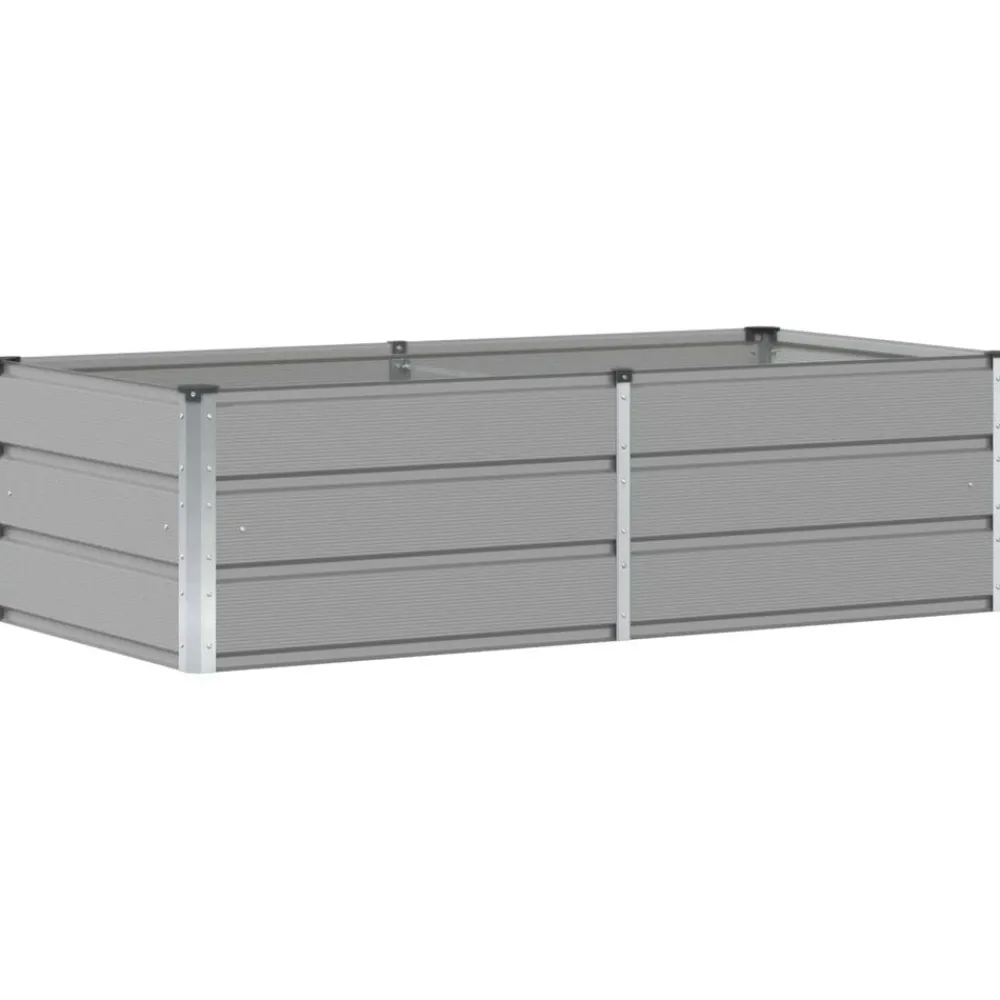 Pelouses & Jardins-vidaXL Jardinière 160 x 80 x 45 cm Acier Gris clair