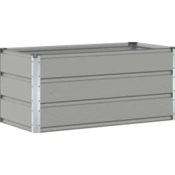 Pelouses & Jardins-vidaXL Jardinière 100 x 50 x 45 cm Acier galvanisé Gris clair