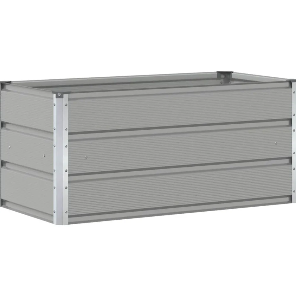 Pelouses & Jardins-vidaXL Jardinière 100 x 50 x 45 cm Acier galvanisé Gris clair