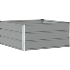 Pelouses & Jardins-vidaXL Jardinière 100 x 100 x 45 cm Acier Gris clair