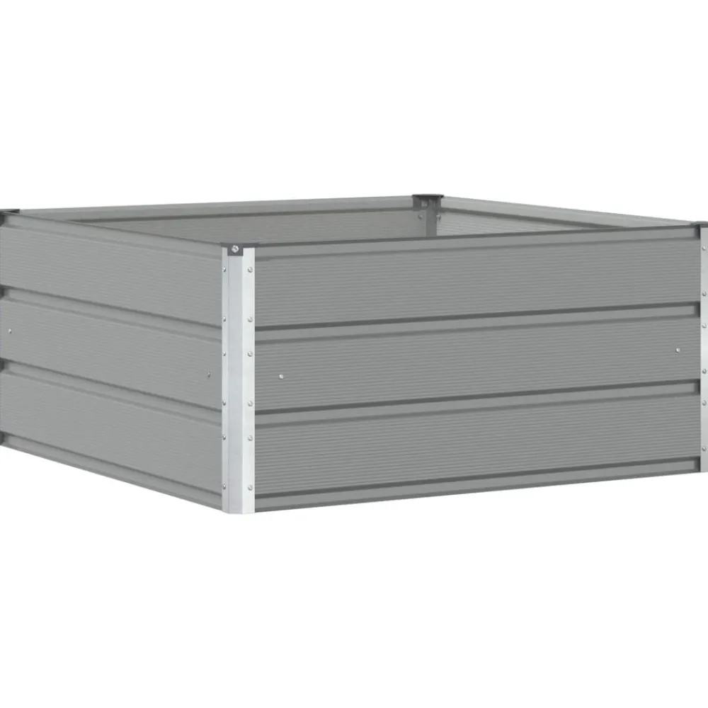 Pelouses & Jardins-vidaXL Jardinière 100 x 100 x 45 cm Acier Gris clair