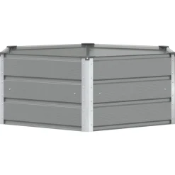 Pelouses & Jardins-vidaXL Jardinière 129 x 129 x 45 cm Acier Gris clair