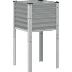 Pelouses & Jardins-vidaXL Jardinière gris 45x45x88 cm acier Acier/Gris