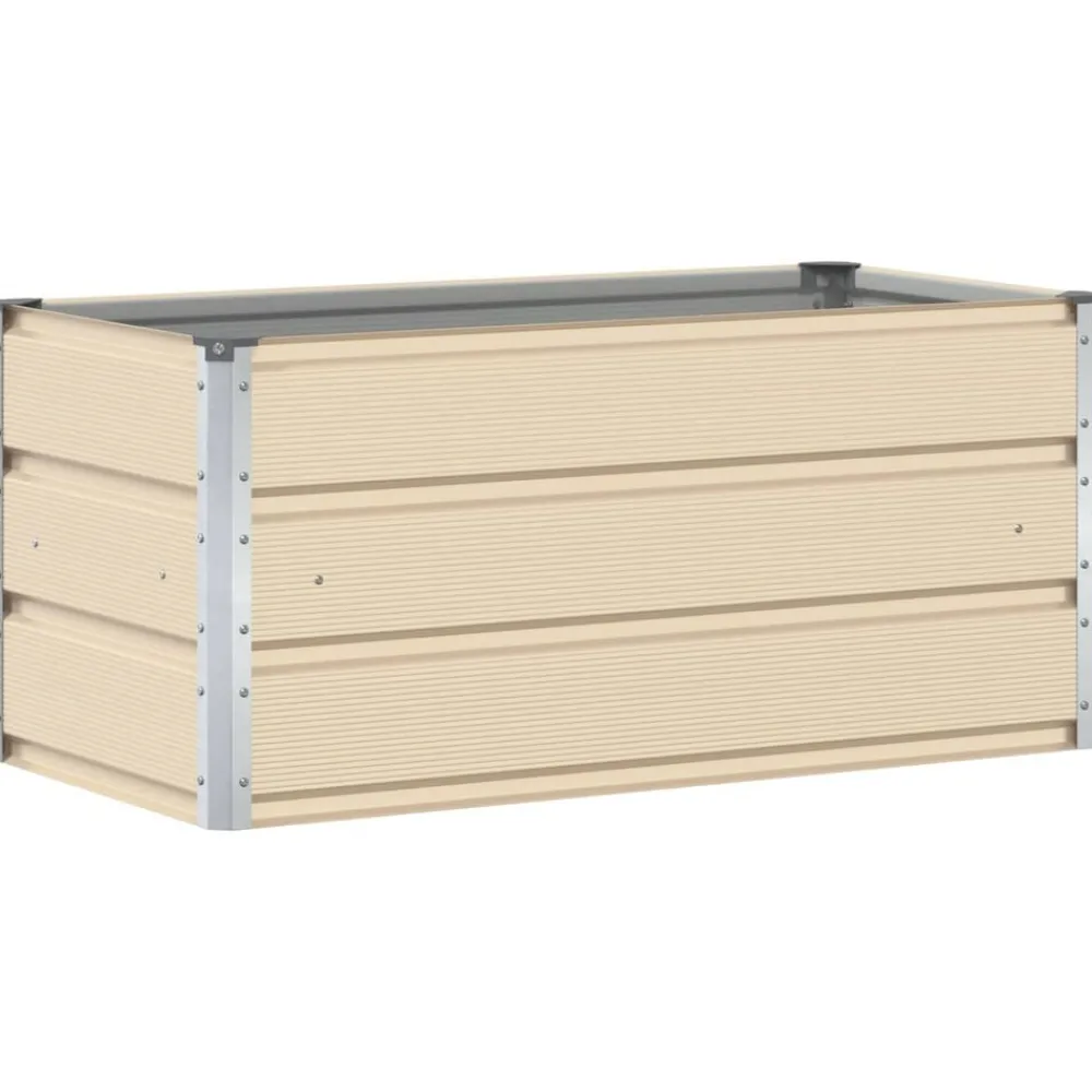 Pelouses & Jardins-vidaXL Jardinière 100 x 50 x 45 cm Acier galvanisé Ivoire