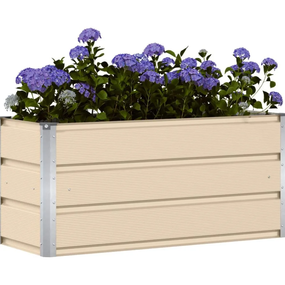 Foresterie & Exploitation Des Forêts|Pelouses & Jardins-vidaXL Jardinière 100 x 40 x 45 cm Acier Ivoire