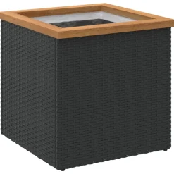 Pelouses & Jardins-vidaXL Jardinière noir 40x40x40 cm résine tressée