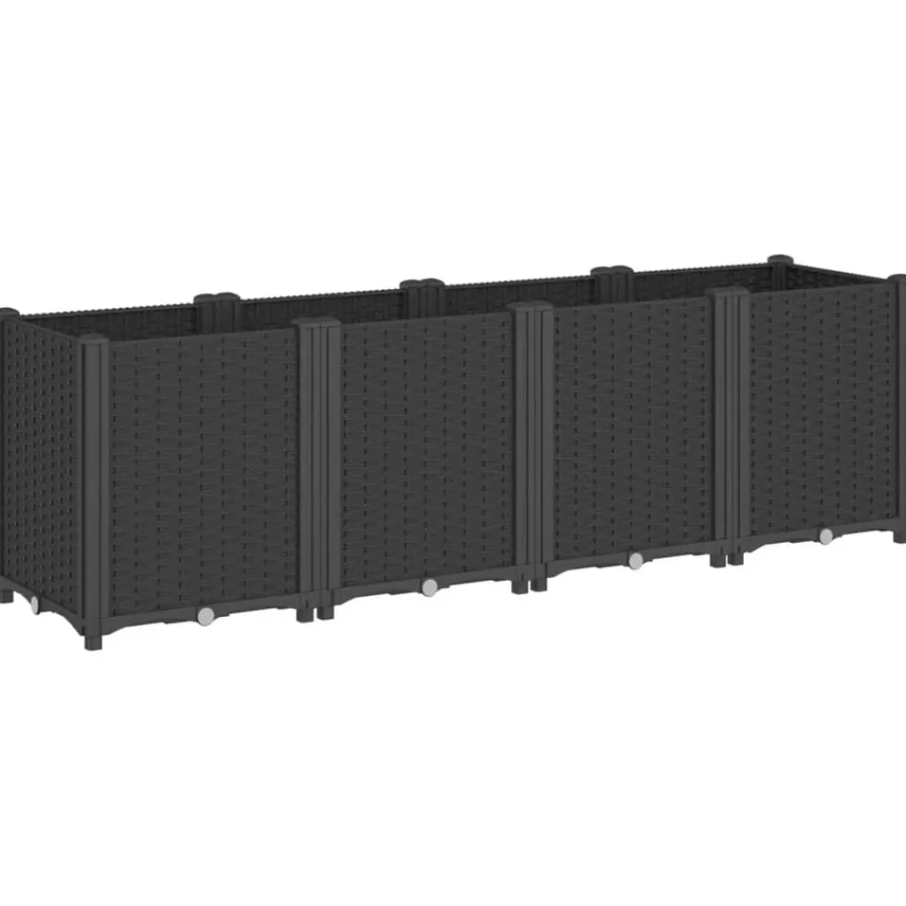 Pelouses & Jardins-vidaXL Jardinière 160x40x53 cm polypropylène Noir