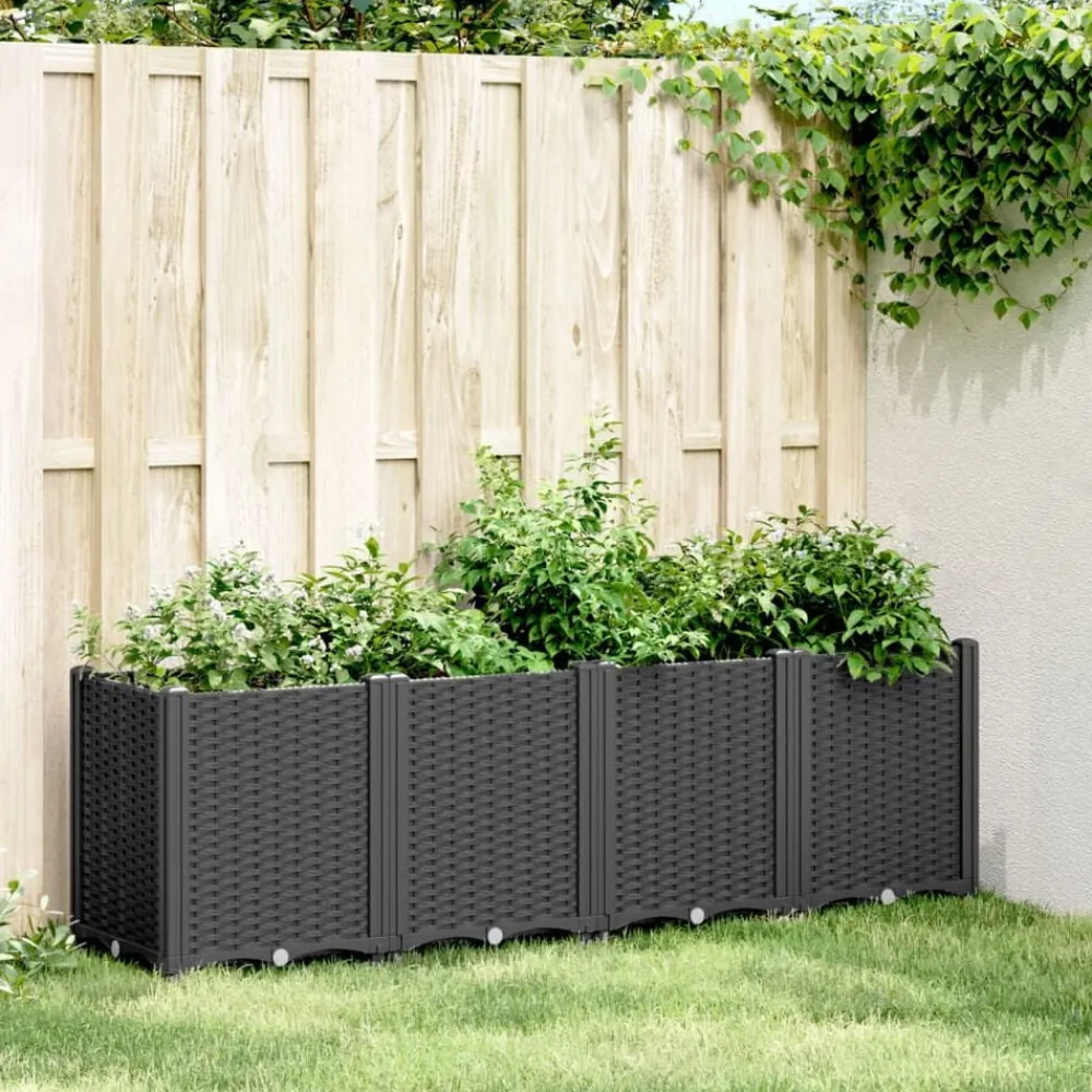 Pelouses & Jardins-vidaXL Jardinière 160x40x53 cm polypropylène Noir
