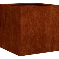 vidaXL Jardinière rouillé 40x40x40 cm acier inoxydable