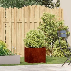 vidaXL Jardinière rouillé 40x40x40 cm acier inoxydable