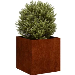 vidaXL Jardinière rouillé 40x40x40 cm acier inoxydable