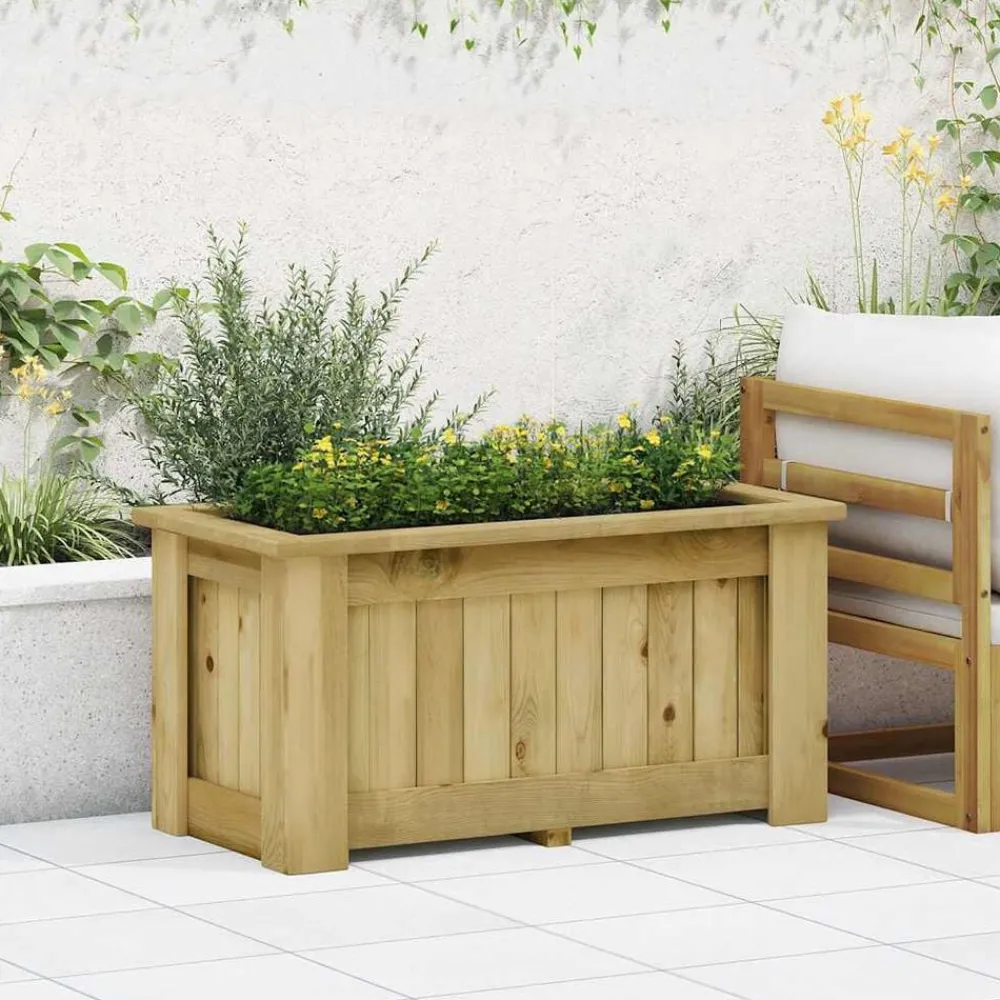 Pelouses & Jardins-vidaXL Jardinière surélevée 100x50x50 cm Bois de pin imprégné