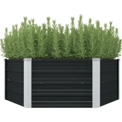 vidaXL Jardinière surélevée 129x129x45 cm Acier galvanisé