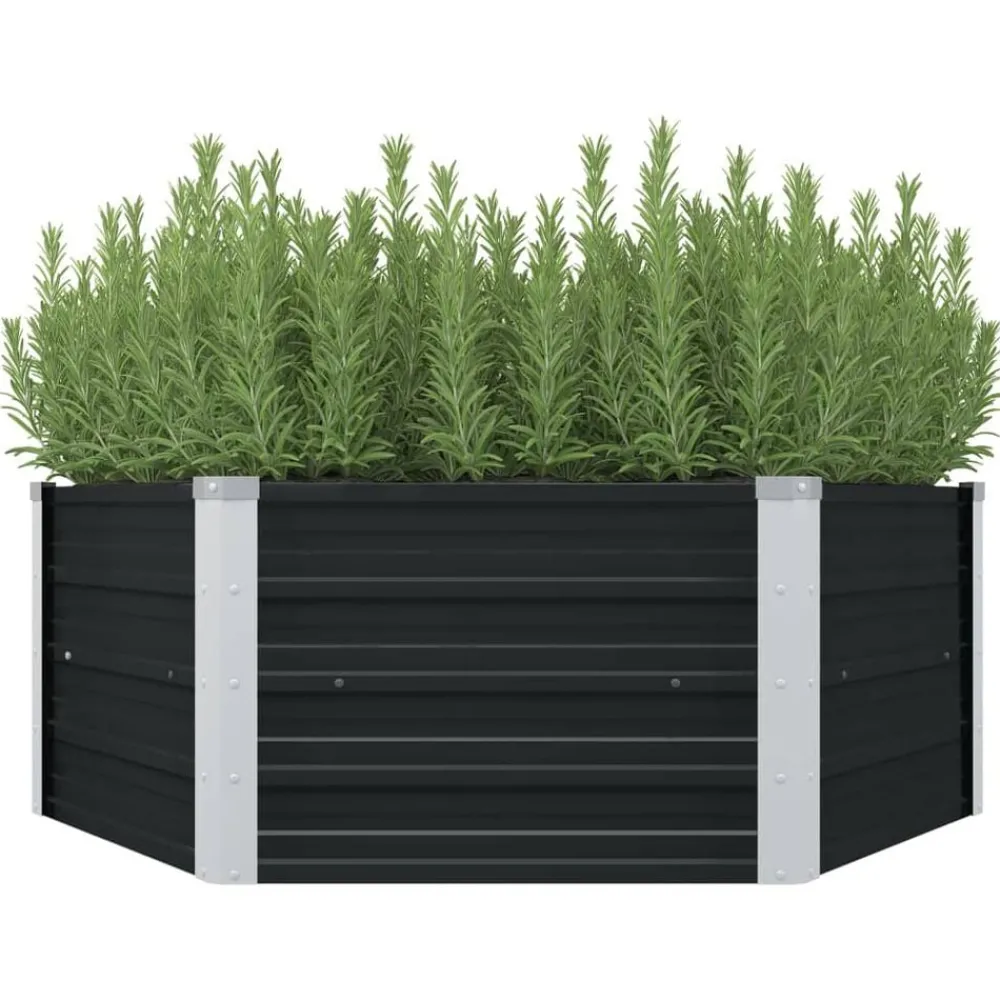 vidaXL Jardinière surélevée 129x129x45 cm Acier galvanisé