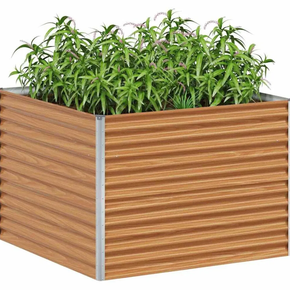 vidaXL Jardinière surélevée 98 x 100 x 68 cm Acier galvanisé