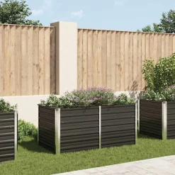 vidaXL Jardinière surélevée Anthracite 160x80x77 cm Acier galvanisé