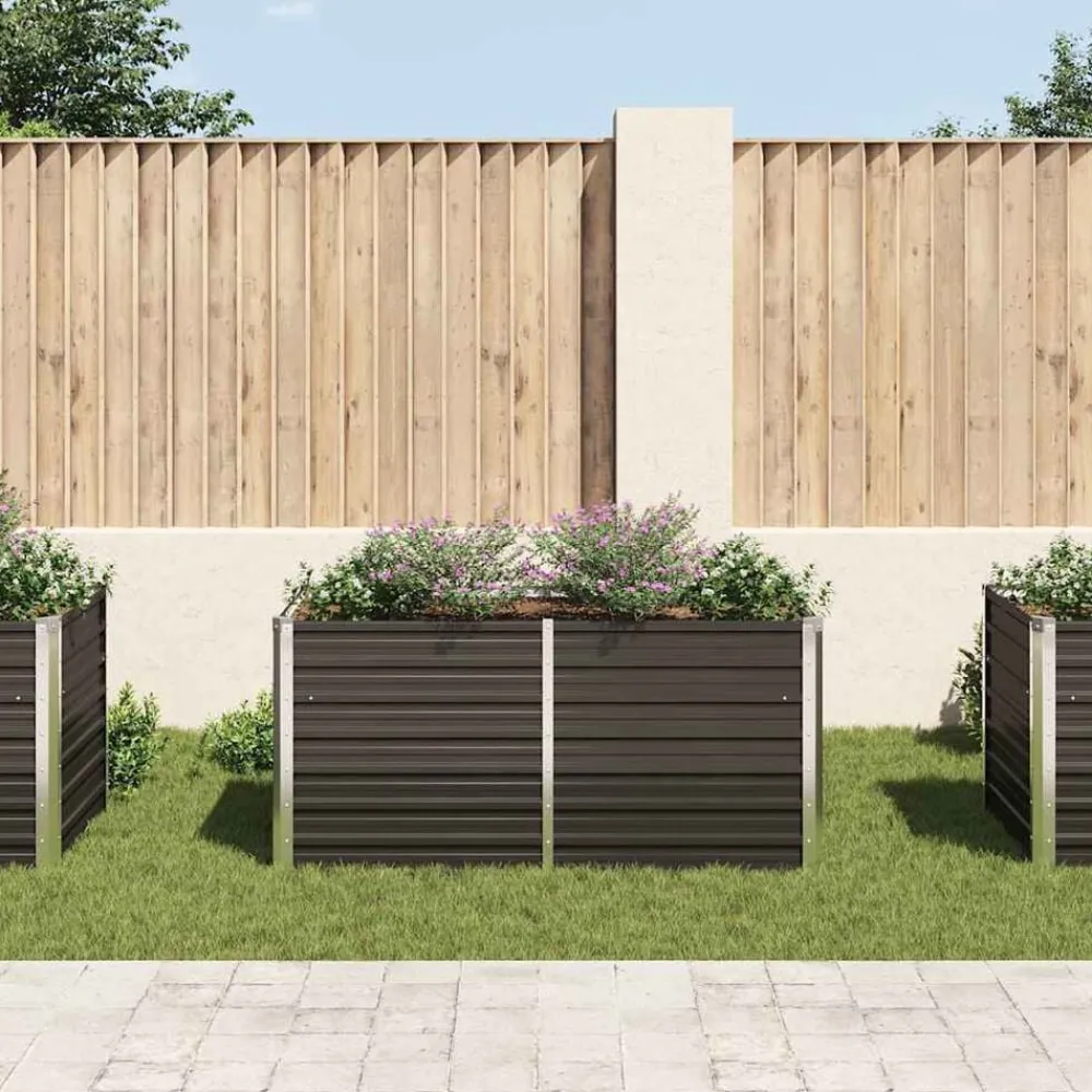 vidaXL Jardinière surélevée Anthracite 160x80x77 cm Acier galvanisé