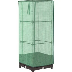 Pelouses & Jardins-vidaXL Jardinière surélevée avec housse aspect rotin 40x40x123 cm Marron