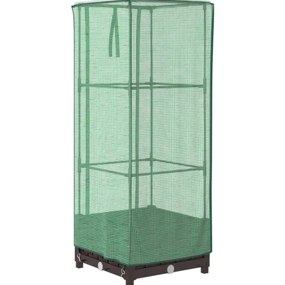 Pelouses & Jardins-vidaXL Jardinière surélevée avec housse aspect rotin 40x40x123 cm Marron