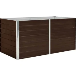 Pelouses & Jardins-vidaXL Jardinière surélevée Marron 160x80x77 cm Acier galvanisé