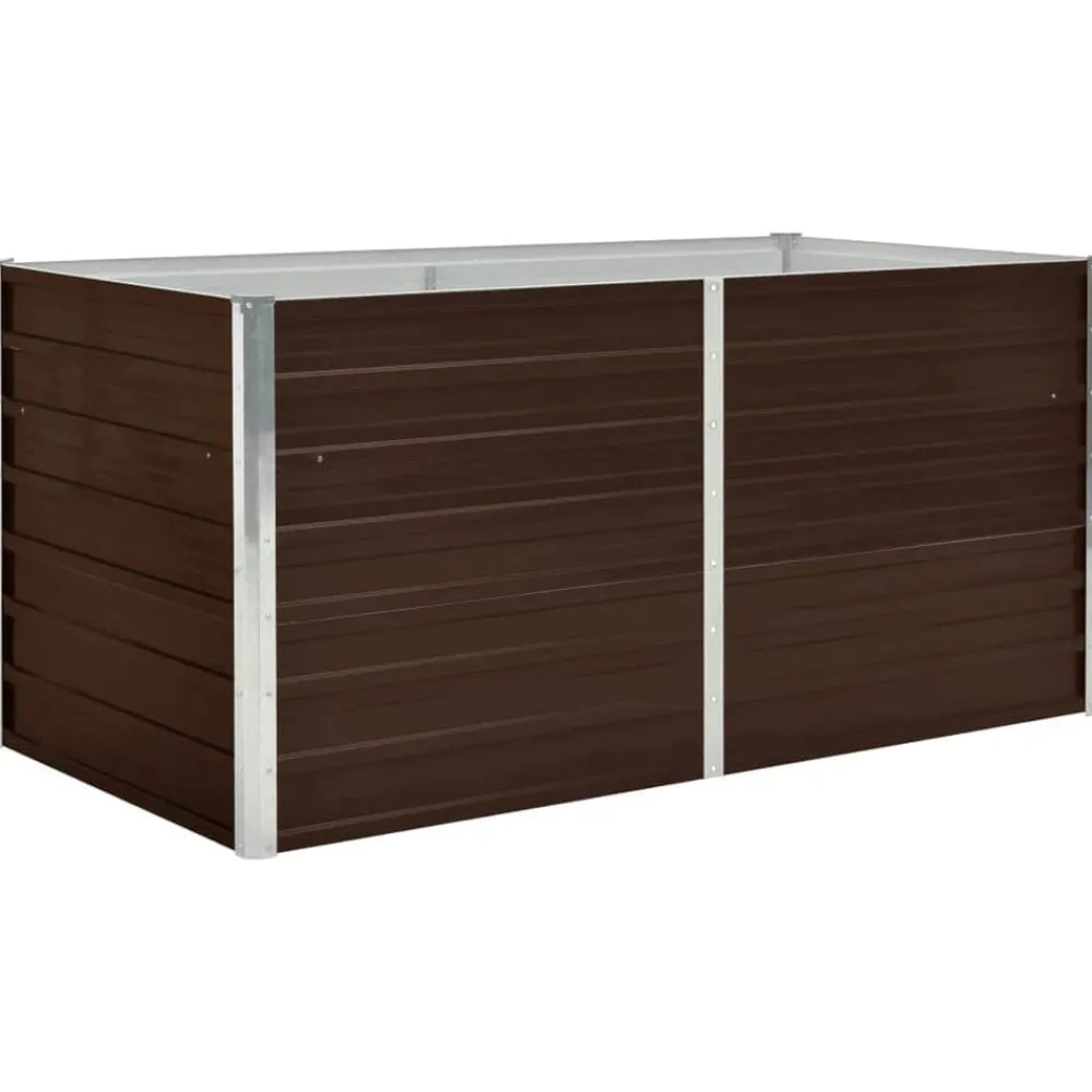 Pelouses & Jardins-vidaXL Jardinière surélevée Marron 160x80x77 cm Acier galvanisé