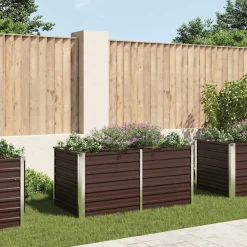 Pelouses & Jardins-vidaXL Jardinière surélevée Marron 160x80x77 cm Acier galvanisé