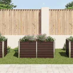Pelouses & Jardins-vidaXL Jardinière surélevée Marron 160x80x77 cm Acier galvanisé