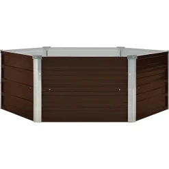 Pelouses & Jardins-vidaXL Jardinière surélevée 129x129x45 cm Acier galvanisé Marron