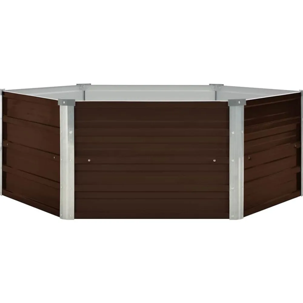 Pelouses & Jardins-vidaXL Jardinière surélevée 129x129x45 cm Acier galvanisé Marron